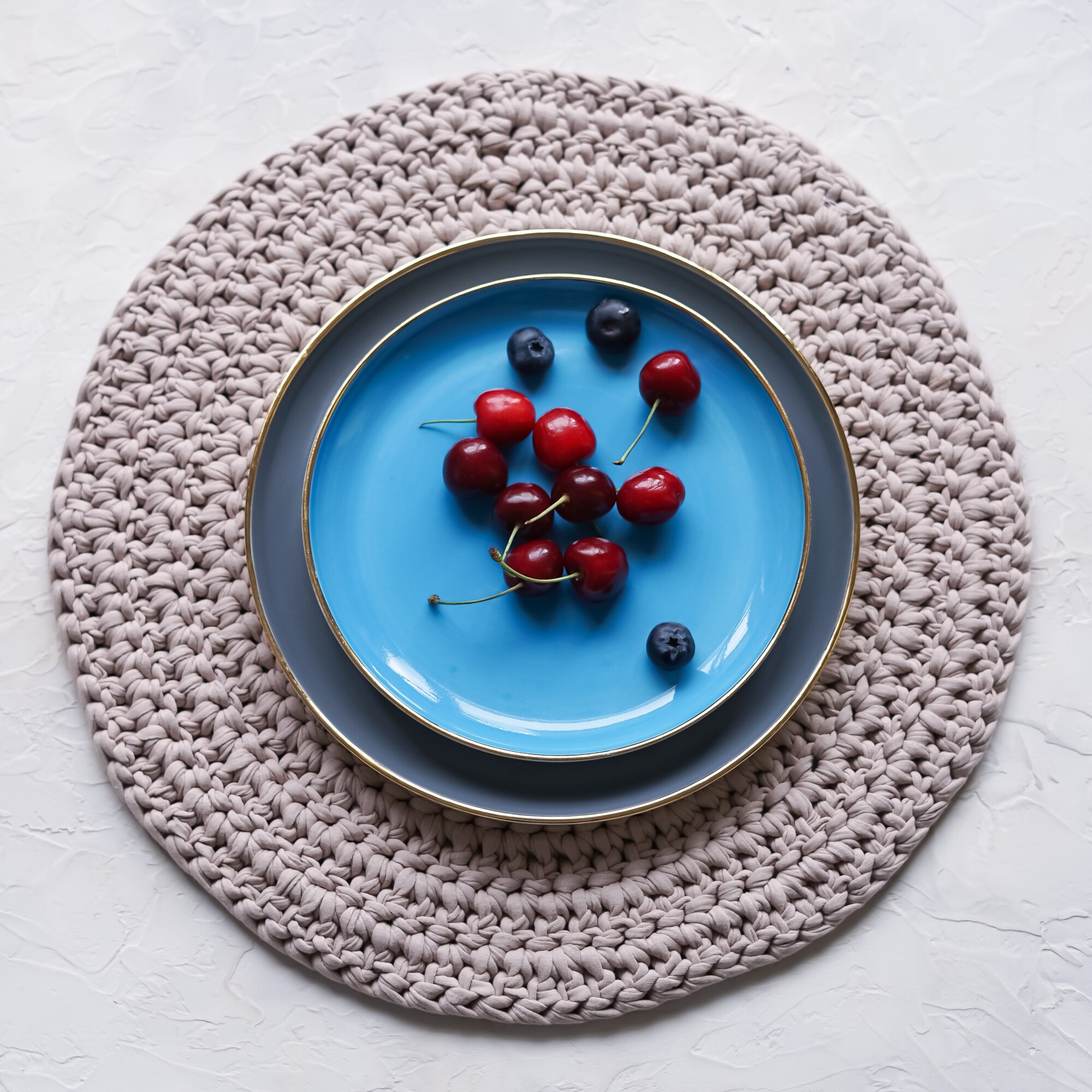 Тарелка десертная из коллекции "Цвета", голубая (20 см)