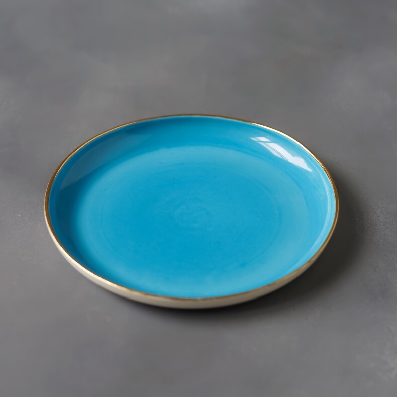 Тарелка десертная из коллекции "Цвета", голубая (20 см)