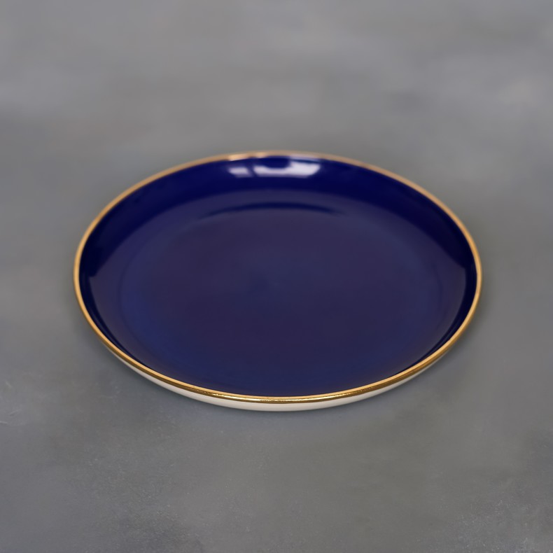 Тарелка десертная из коллекции "Цвета", синяя (20 см)