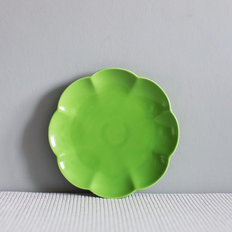 Тарелка десертная "Цветок" (19 см), зеленая